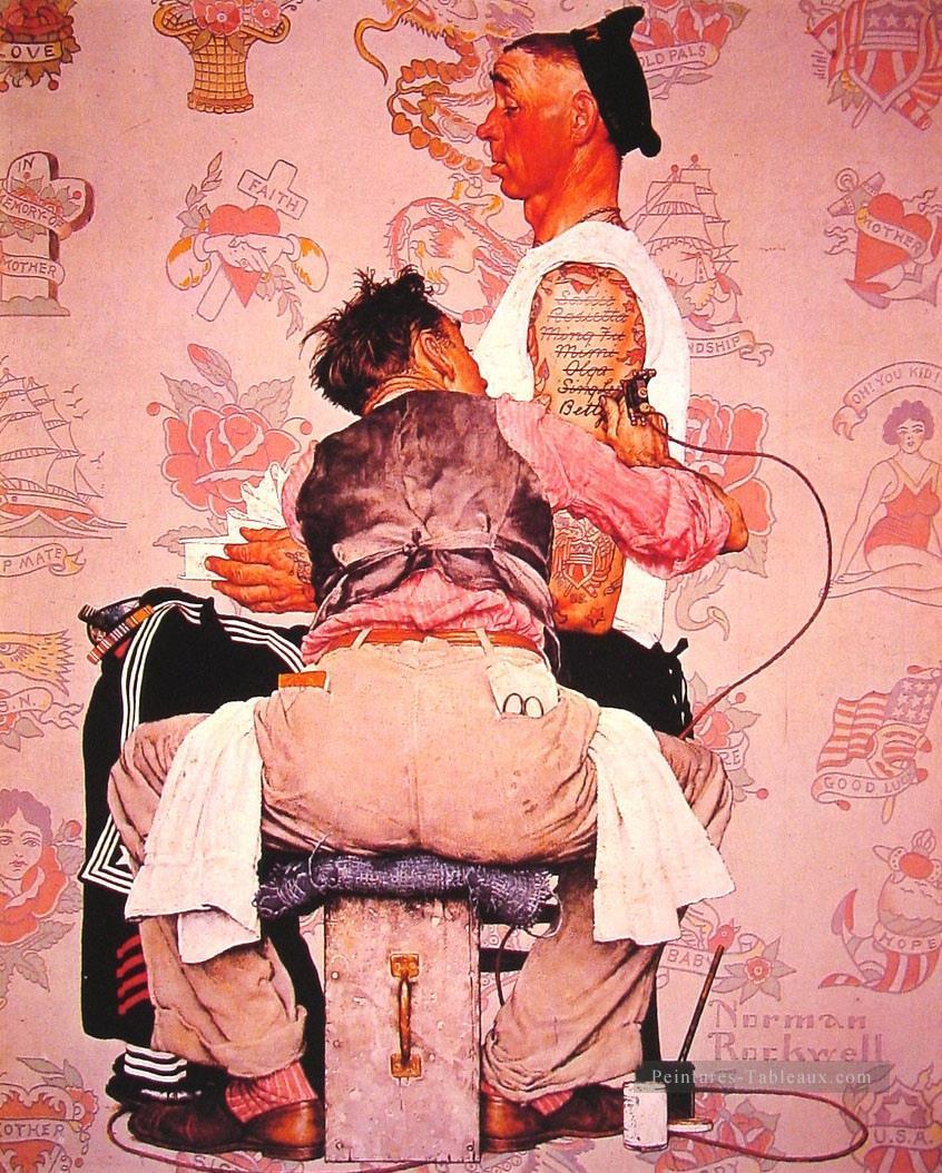彫師 1944 ノーマン・ロックウェル油絵
